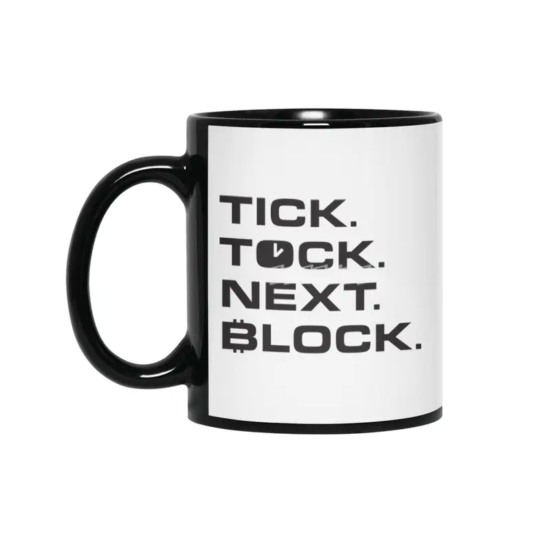 Bitcoin Design - Tick Tock Next Block Siyah Kupa