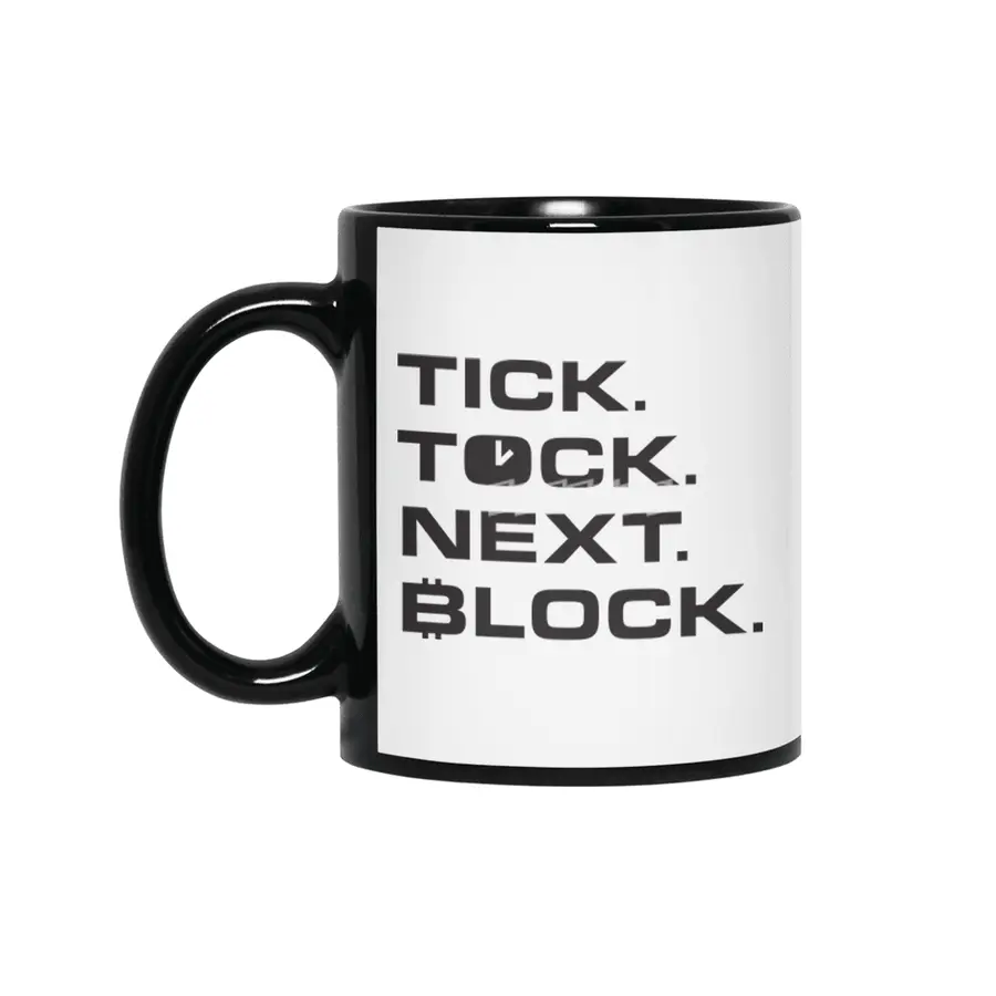 Bitcoin Design - Tick Tock Next Block Siyah Kupa