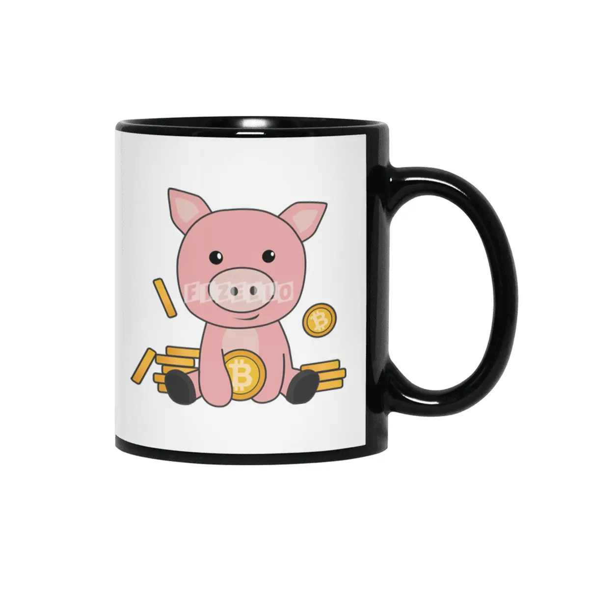 Bitcoin Piggy Bank Hodl Coins Hold Digital Siyah Kupa
