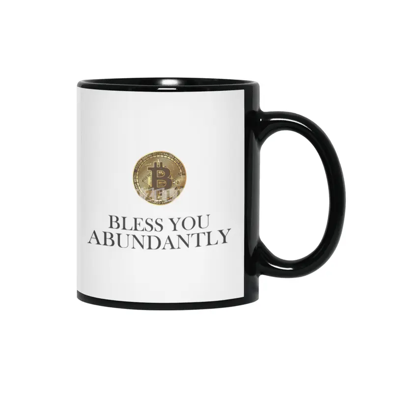 Bitcoin Bless You Abundantly Siyah Kupa