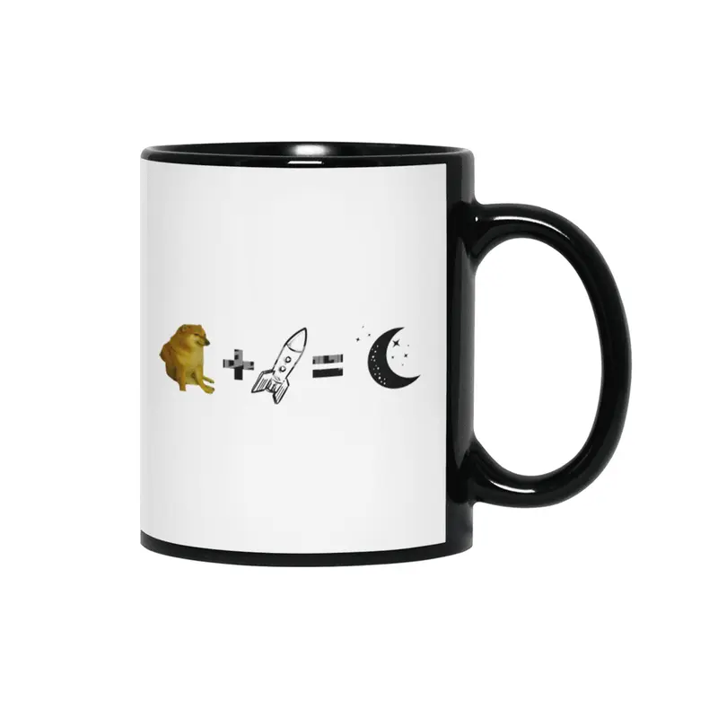 Funny Doge coin Meme Comic Siyah Kupa