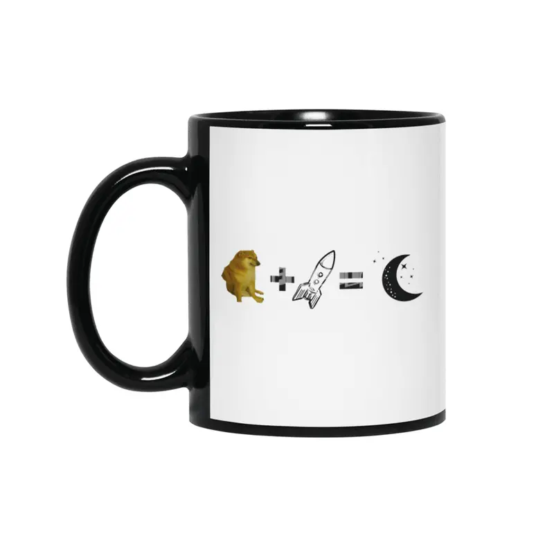 Funny Doge coin Meme Comic Siyah Kupa