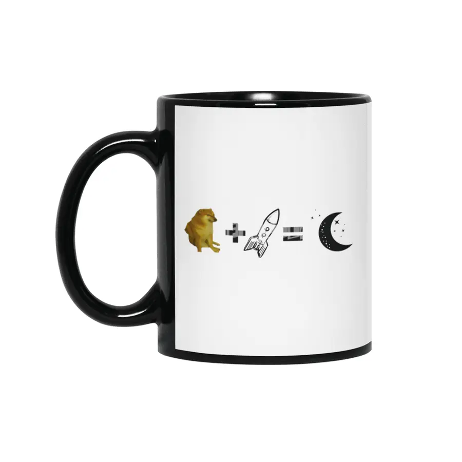 Funny Doge coin Meme Comic Siyah Kupa