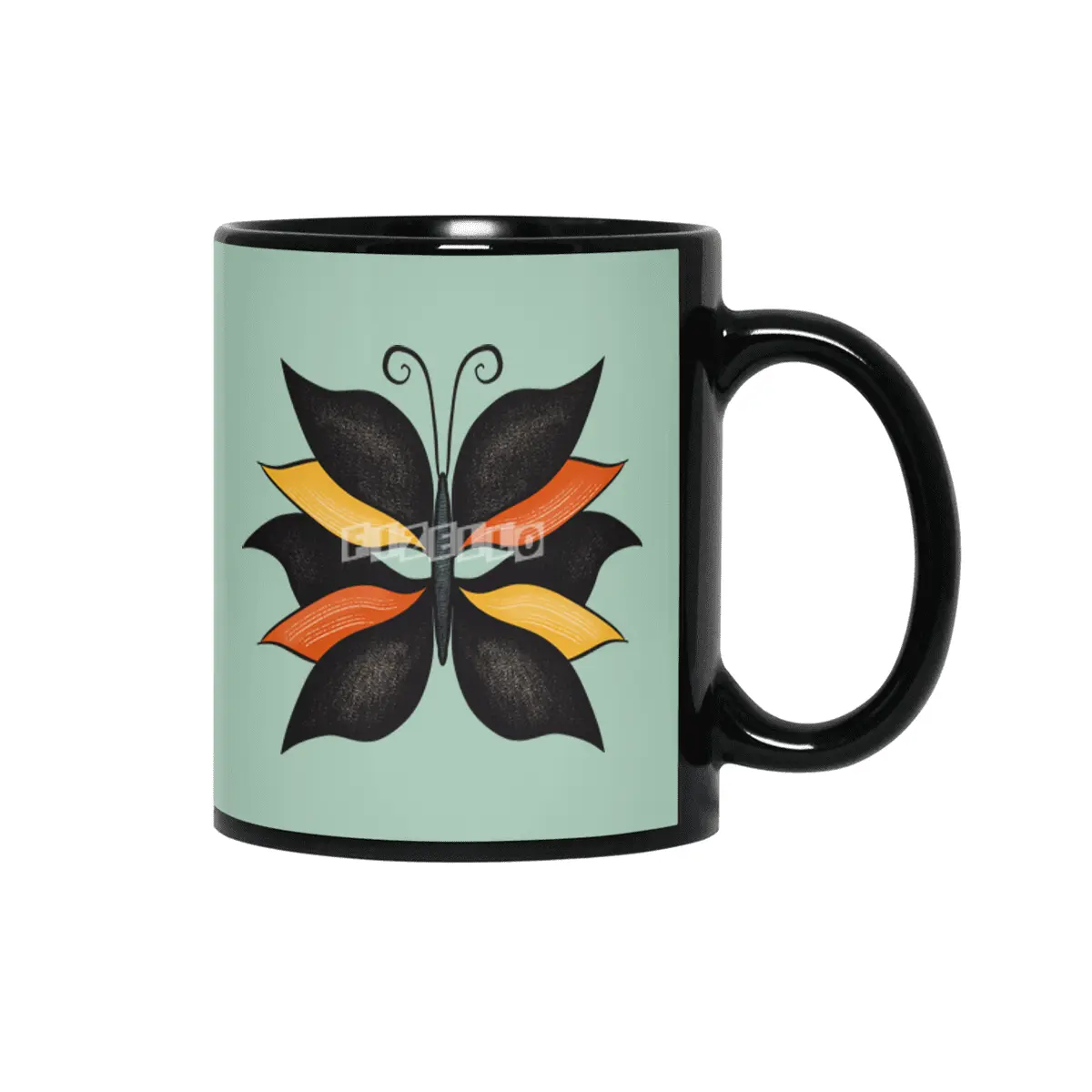 Beautiful Butterfly Weird Abstract Insect Siyah Kupa
