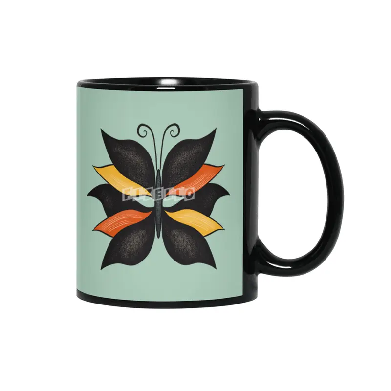 Beautiful Butterfly Weird Abstract Insect Siyah Kupa