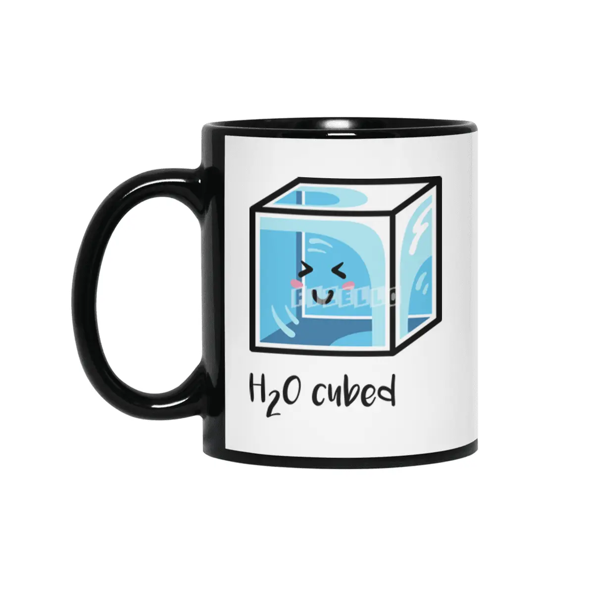 H2O Cubed Ice Block Chemistry Science Joke Siyah Kupa
