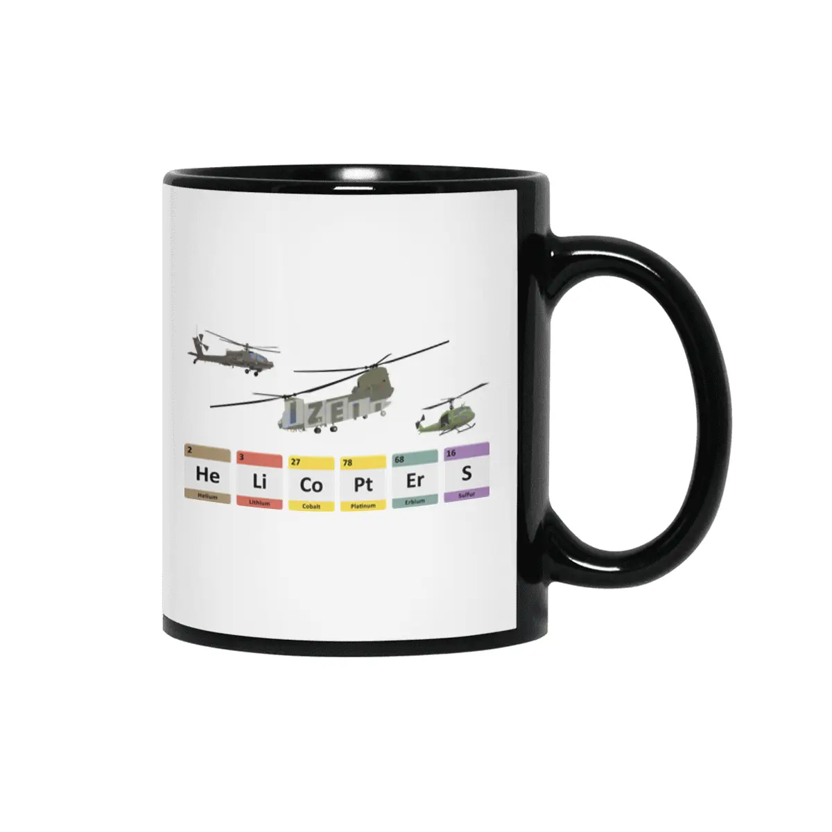 Military Helicopters Chemistry Siyah Kupa