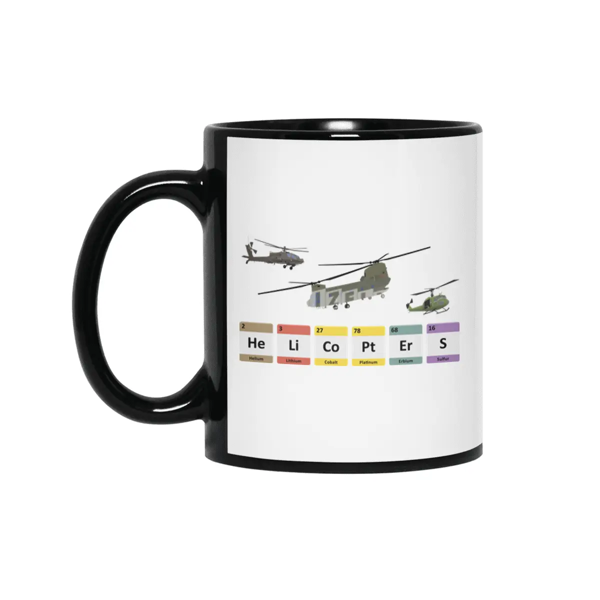 Military Helicopters Chemistry Siyah Kupa