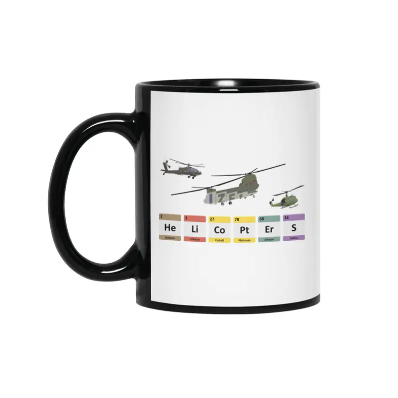 Military Helicopters Chemistry Siyah Kupa