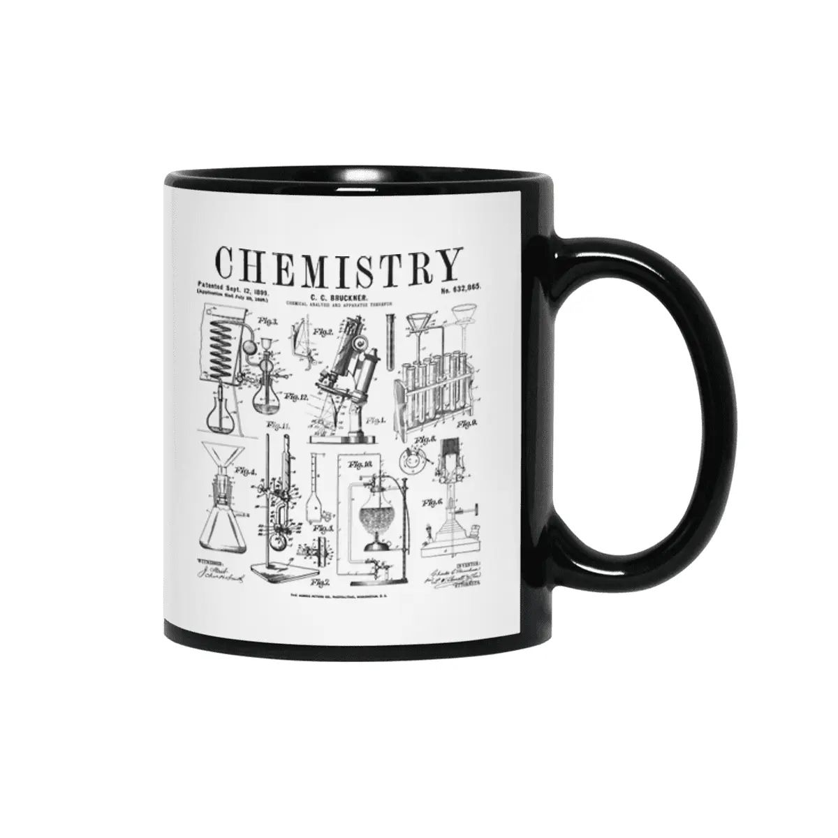 Chemistry Teacher Student Science Laboratory Vintage Patent Siyah Kupa