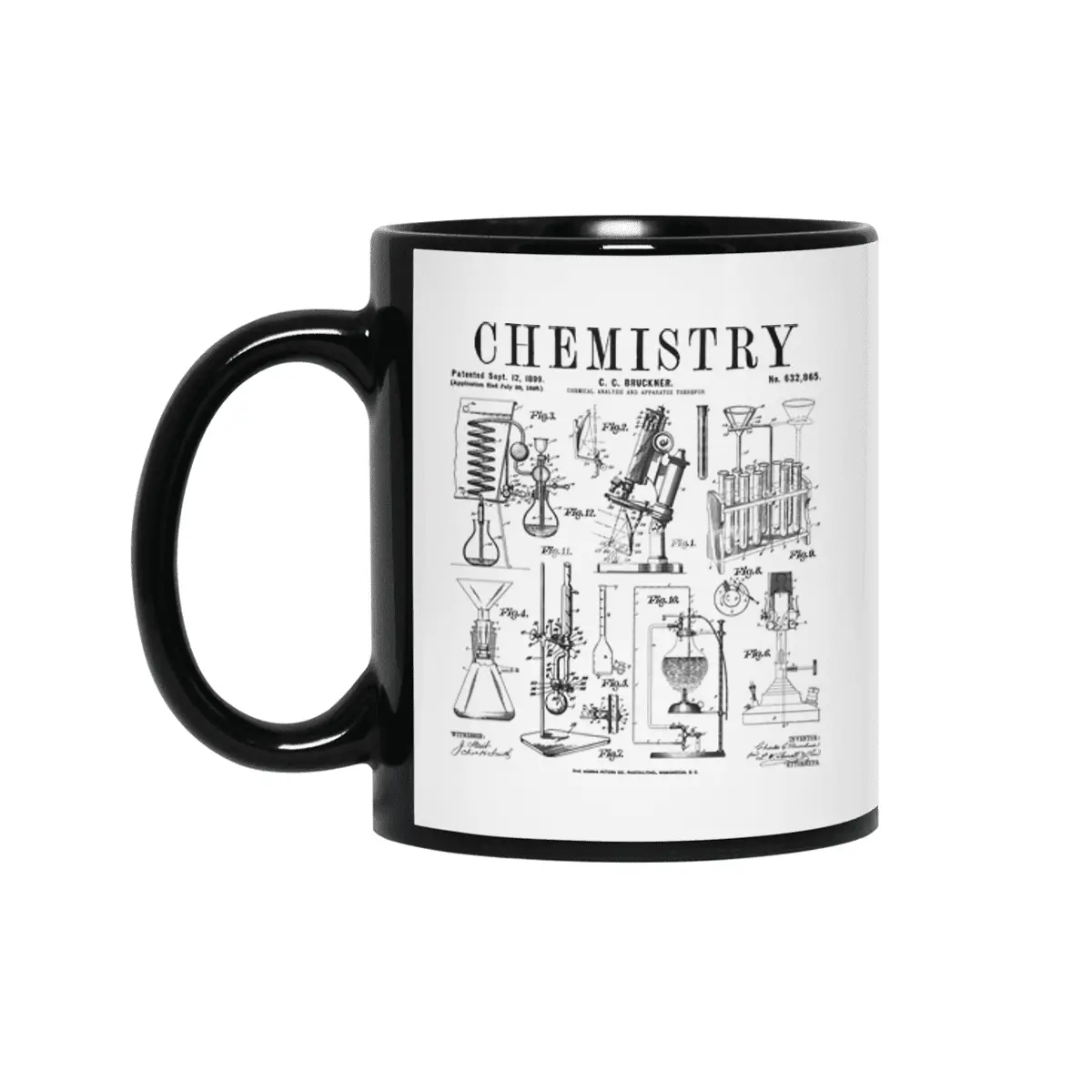 Chemistry Teacher Student Science Laboratory Vintage Patent Siyah Kupa