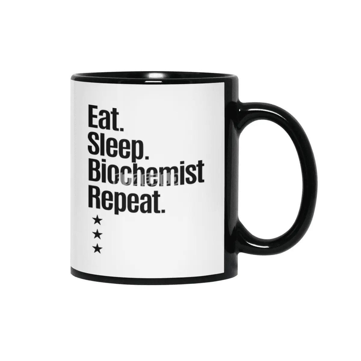 Eat Sleep Biochemist Repeat Job Title Gift Siyah Kupa