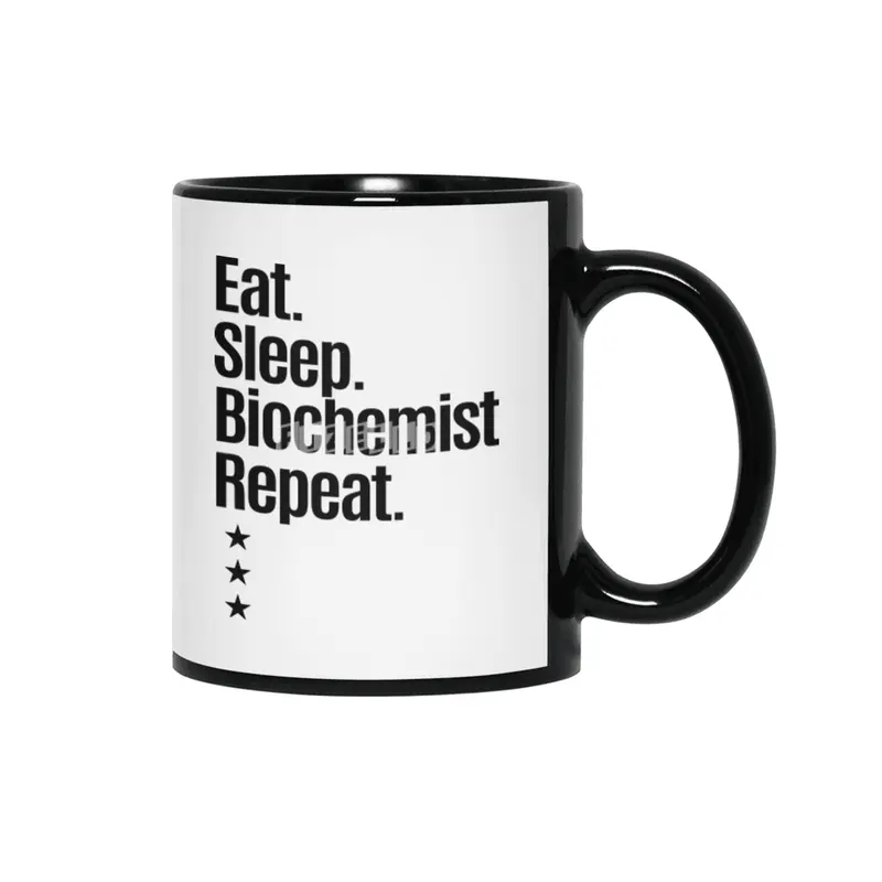 Eat Sleep Biochemist Repeat Job Title Gift Siyah Kupa