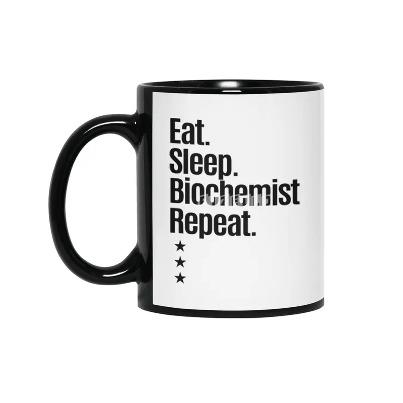 Eat Sleep Biochemist Repeat Job Title Gift Siyah Kupa