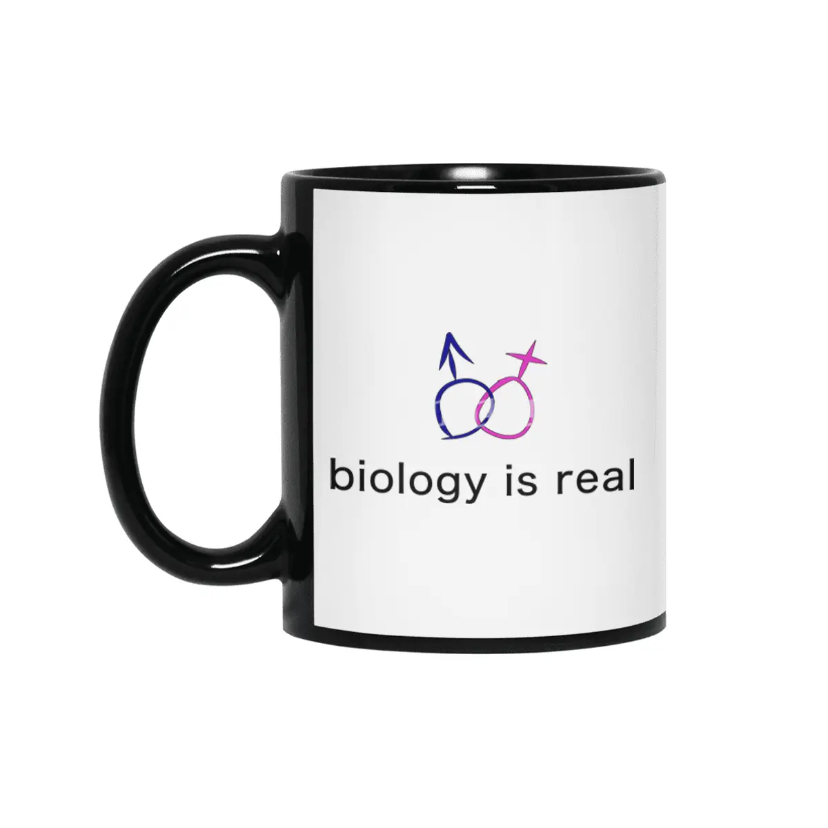 biology is real Siyah Kupa