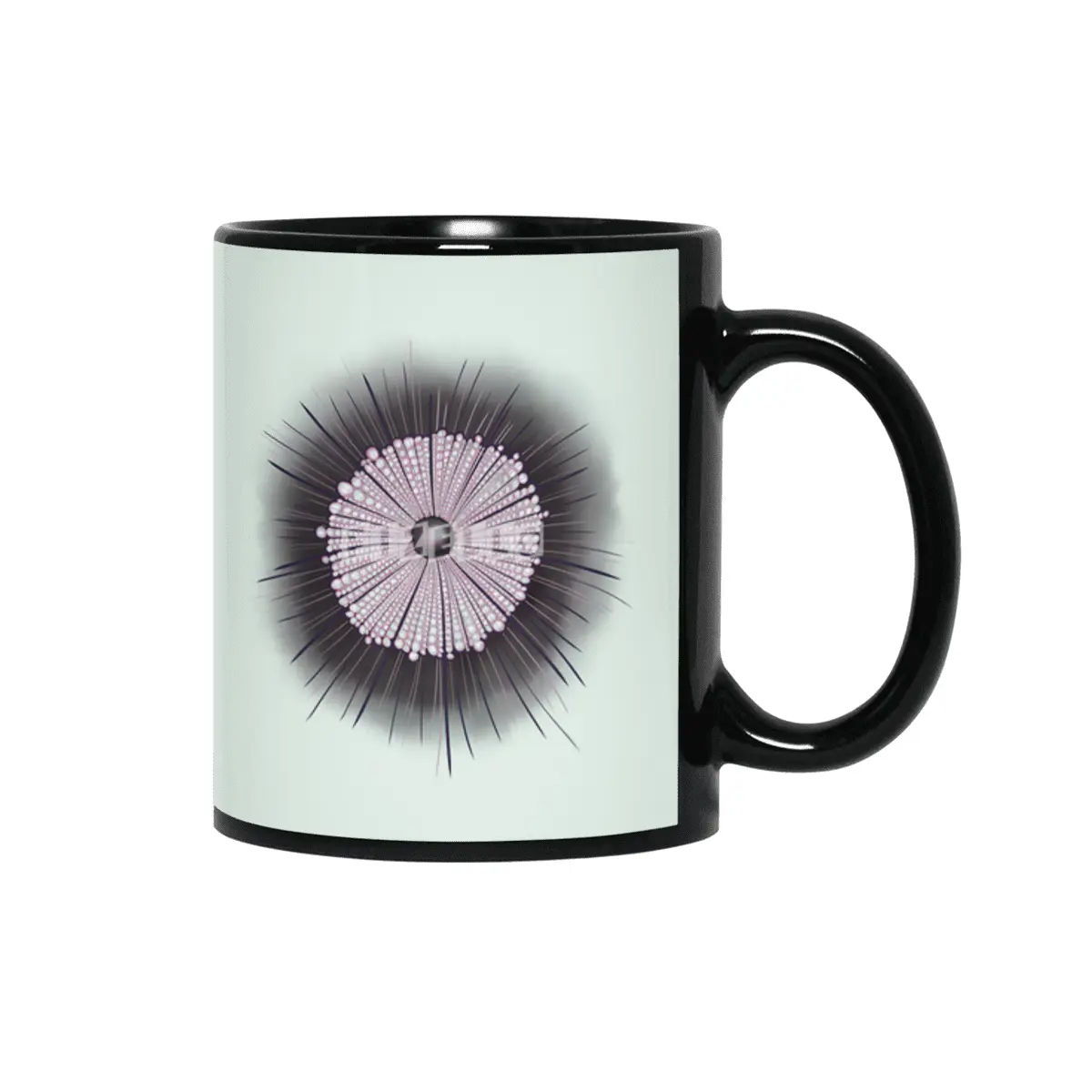 Heliozoa Microbe Microbiology Geek Digital Art Siyah Kupa