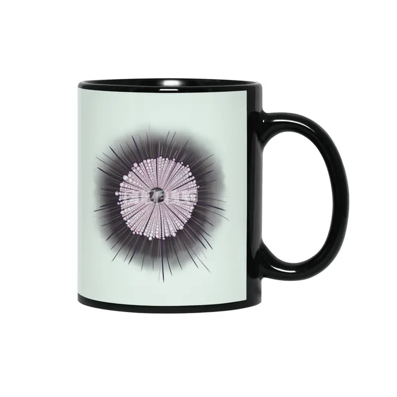 Heliozoa Microbe Microbiology Geek Digital Art Siyah Kupa