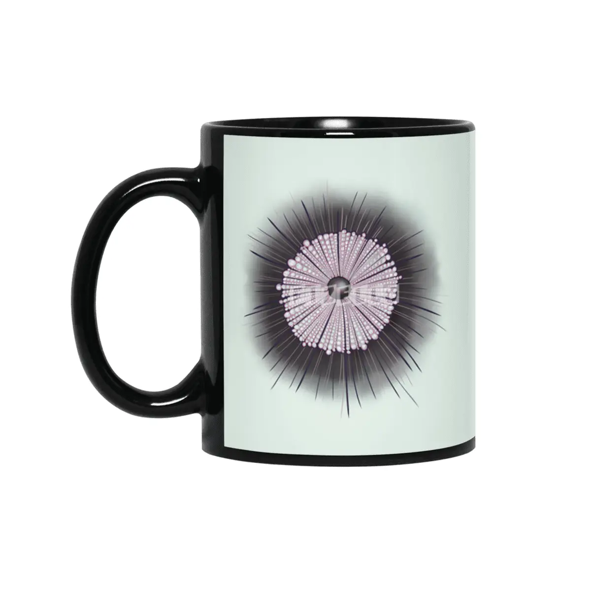Heliozoa Microbe Microbiology Geek Digital Art Siyah Kupa