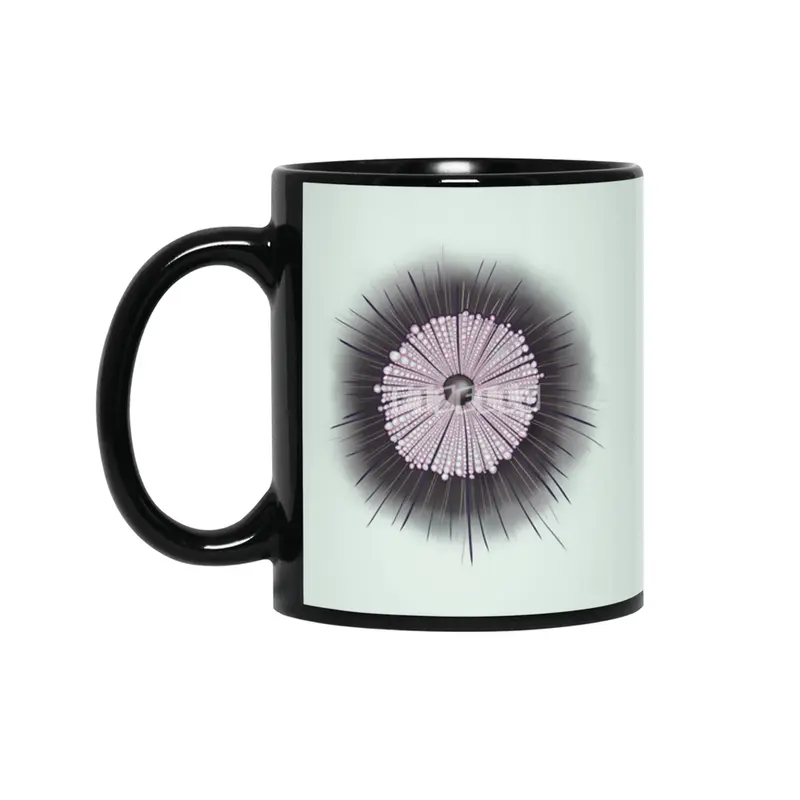 Heliozoa Microbe Microbiology Geek Digital Art Siyah Kupa