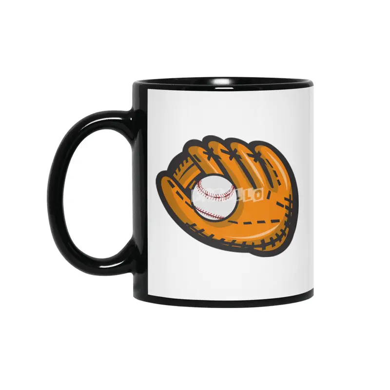 Baseball Glove Ball Retro Siyah Kupa