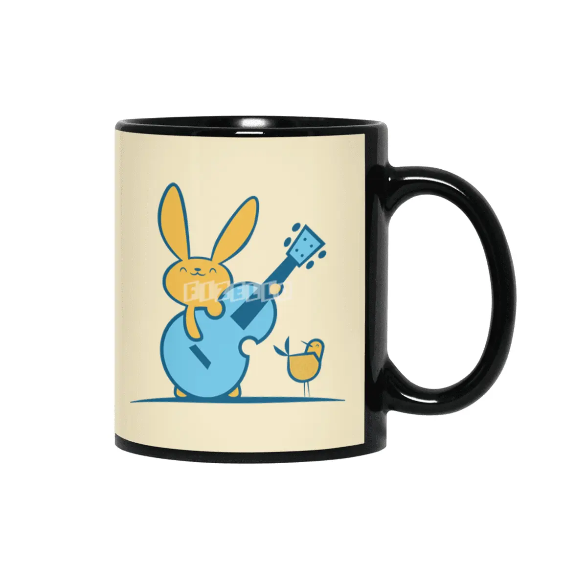 Bass Bunny and the Bird Siyah Kupa