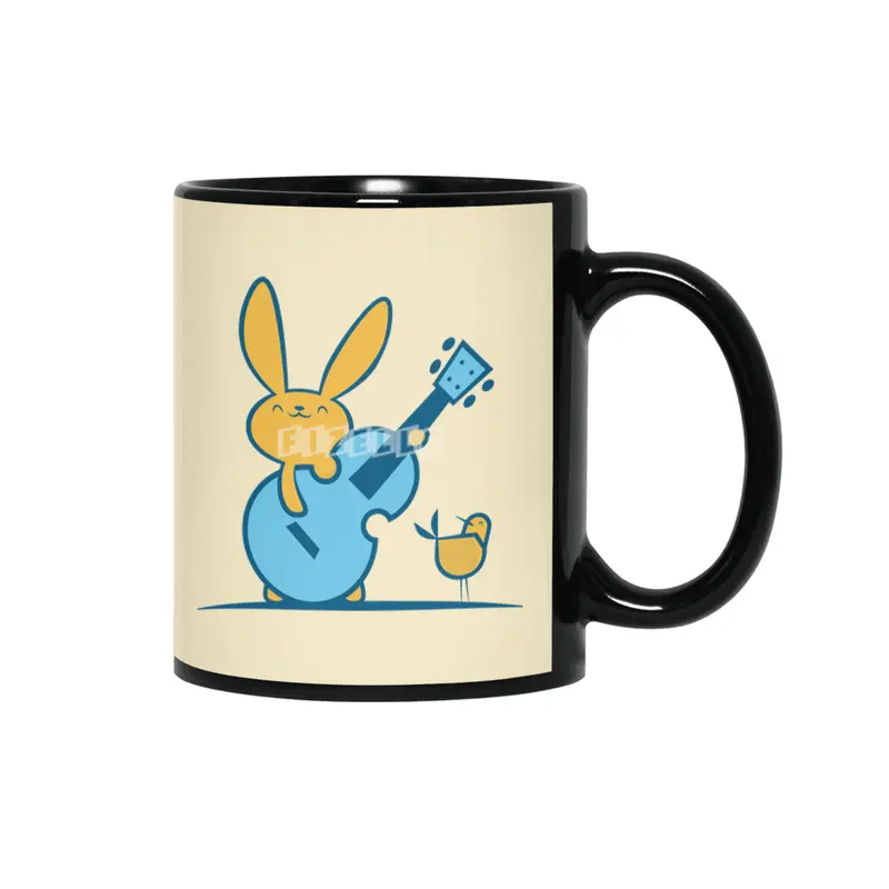 Bass Bunny and the Bird Siyah Kupa