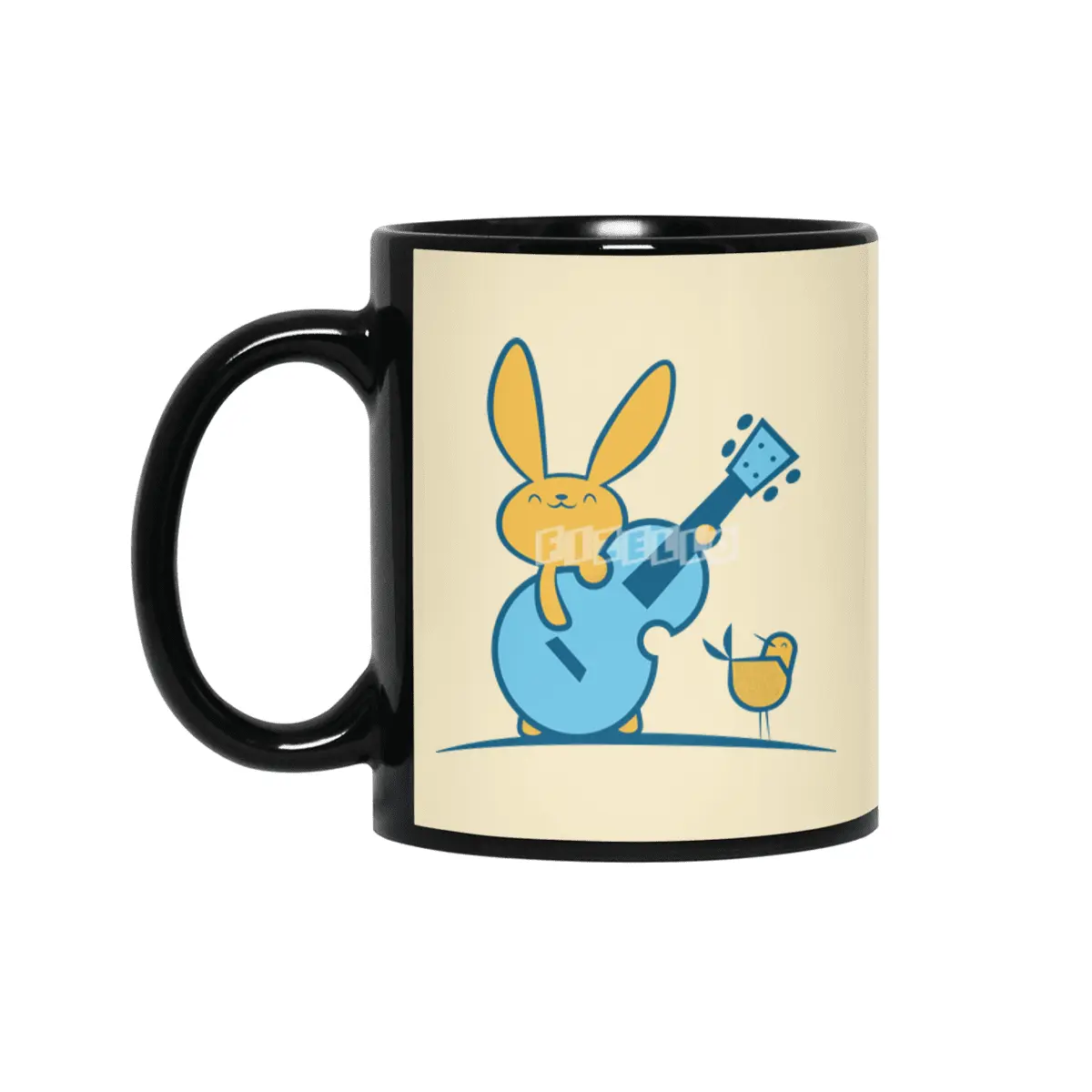 Bass Bunny and the Bird Siyah Kupa