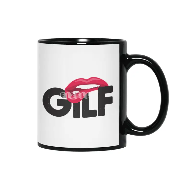 Funny Saying GILF Sarcastic T-Shirt Grandmother Grandfather Siyah Kupa