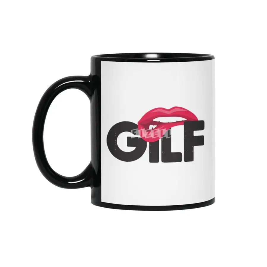 Funny Saying GILF Sarcastic T-Shirt Grandmother Grandfather Siyah Kupa