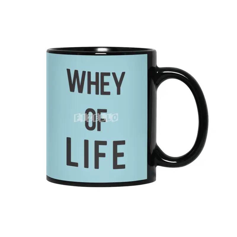Whey of Life Fitness Food Pun Apparel Siyah Kupa