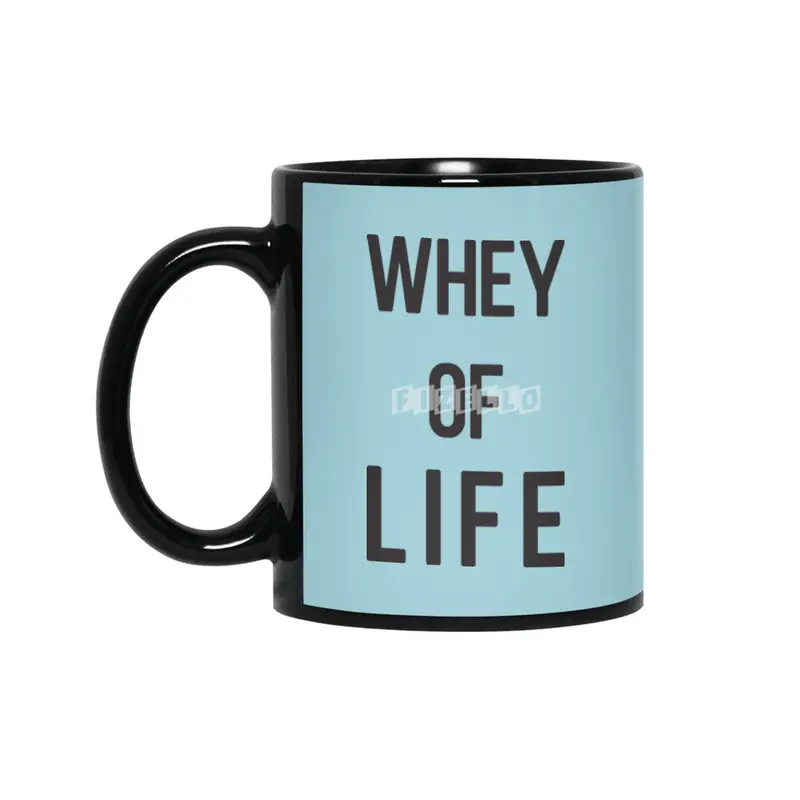 Whey of Life Fitness Food Pun Apparel Siyah Kupa