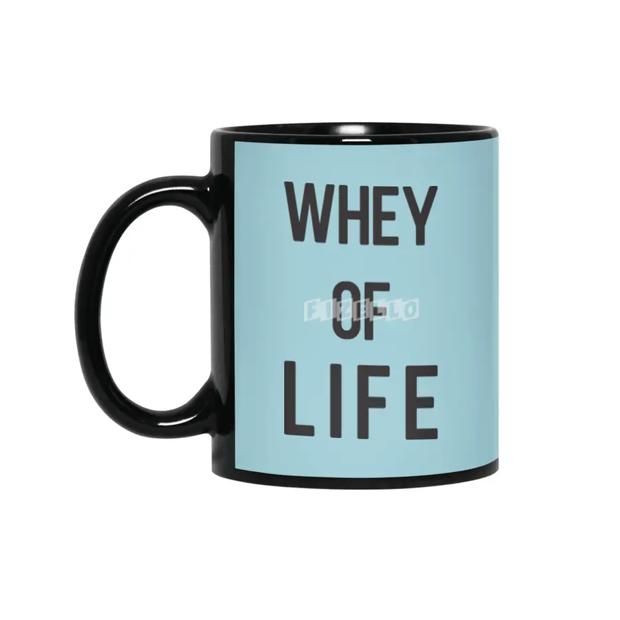 Whey of Life Fitness Food Pun Apparel Siyah Kupa
