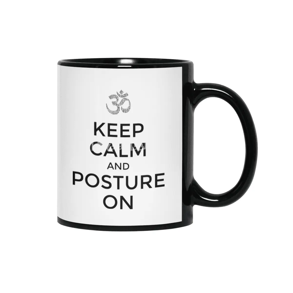 Yoga posture - keep calm Siyah Kupa