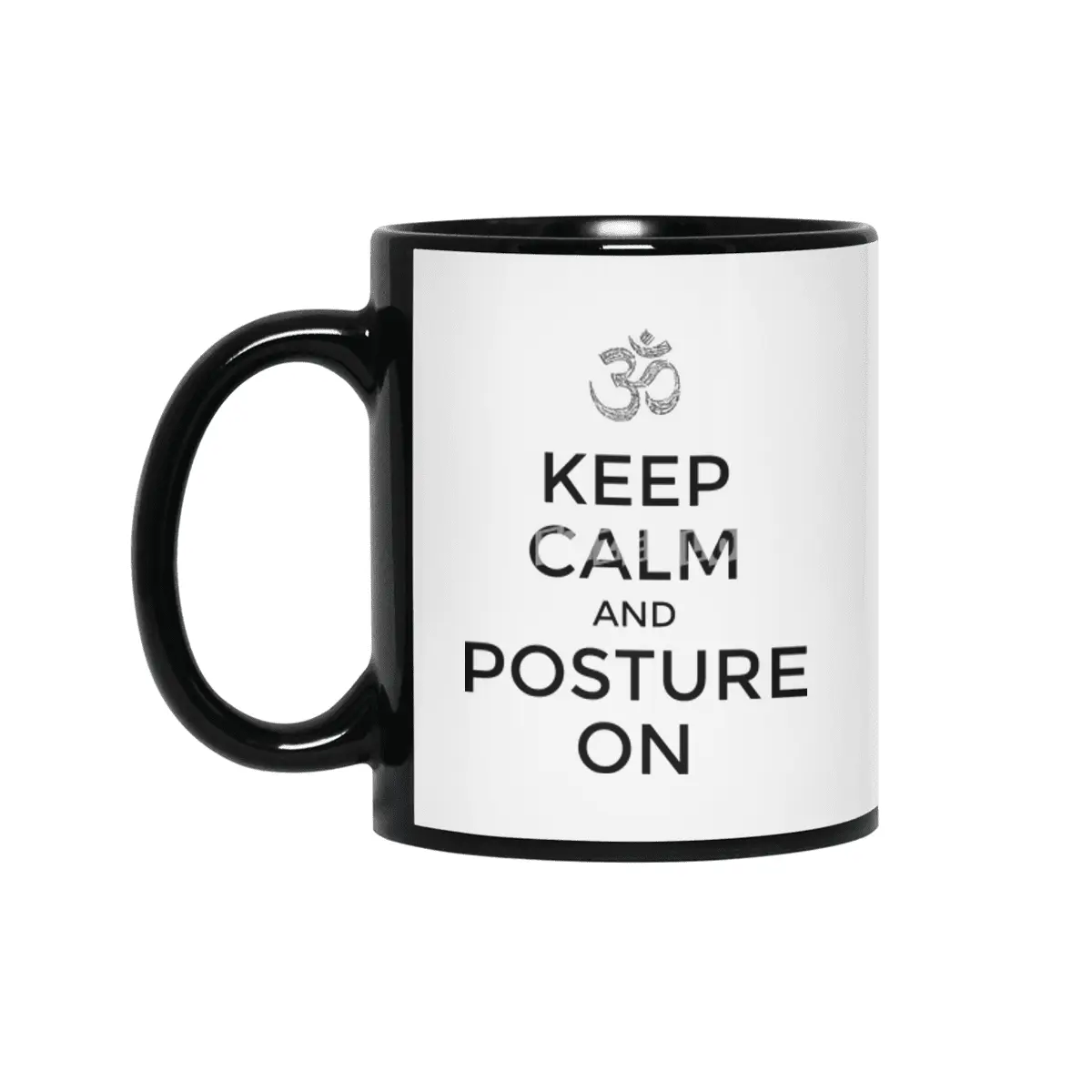 Yoga posture - keep calm Siyah Kupa