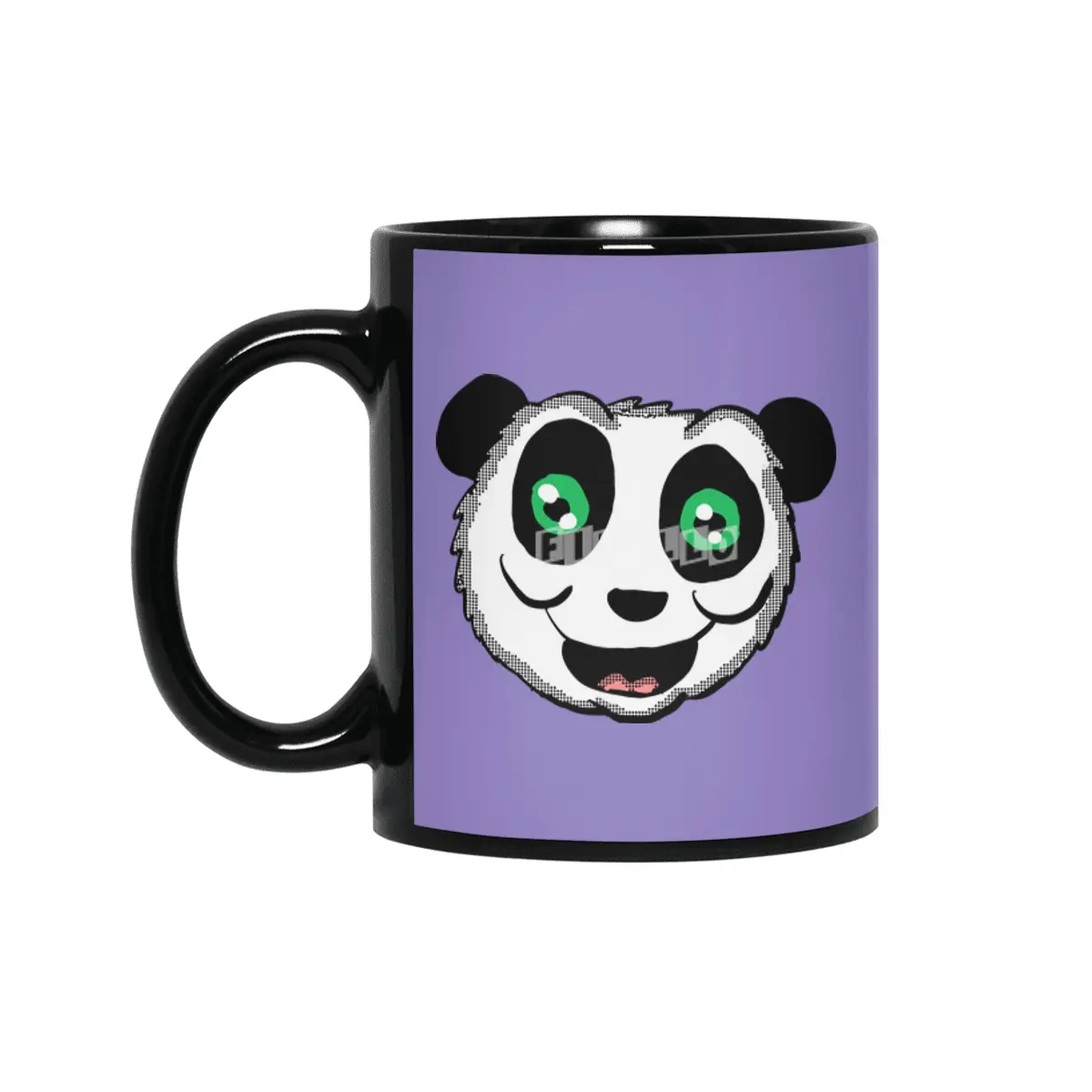 Cartoon Panda head Siyah Kupa