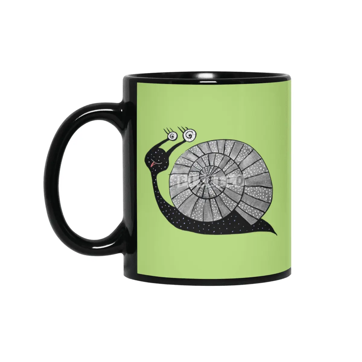 Cute Cartoon Snail Siyah Kupa