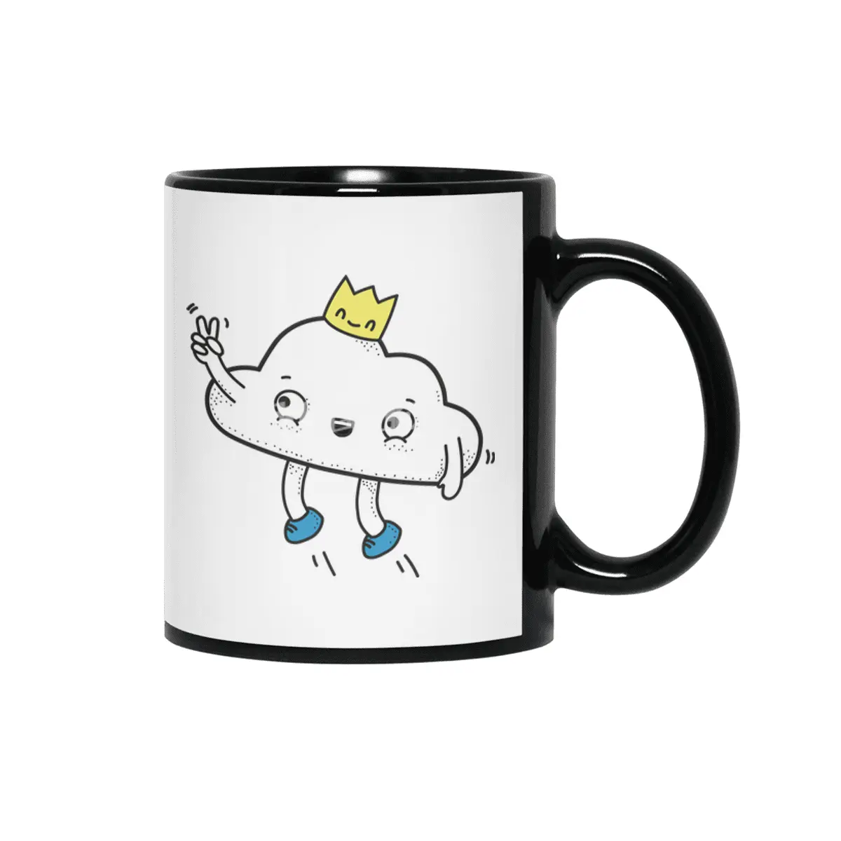 happy little cloud Siyah Kupa