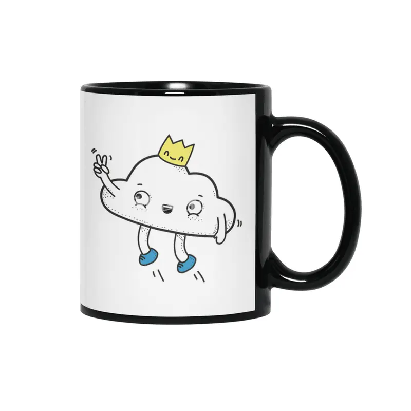 happy little cloud Siyah Kupa