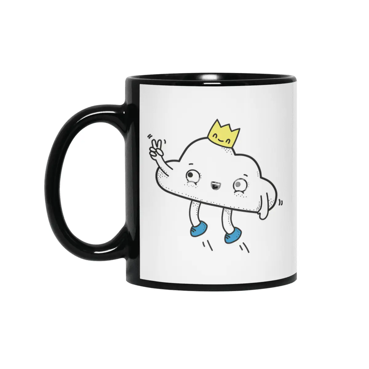 happy little cloud Siyah Kupa