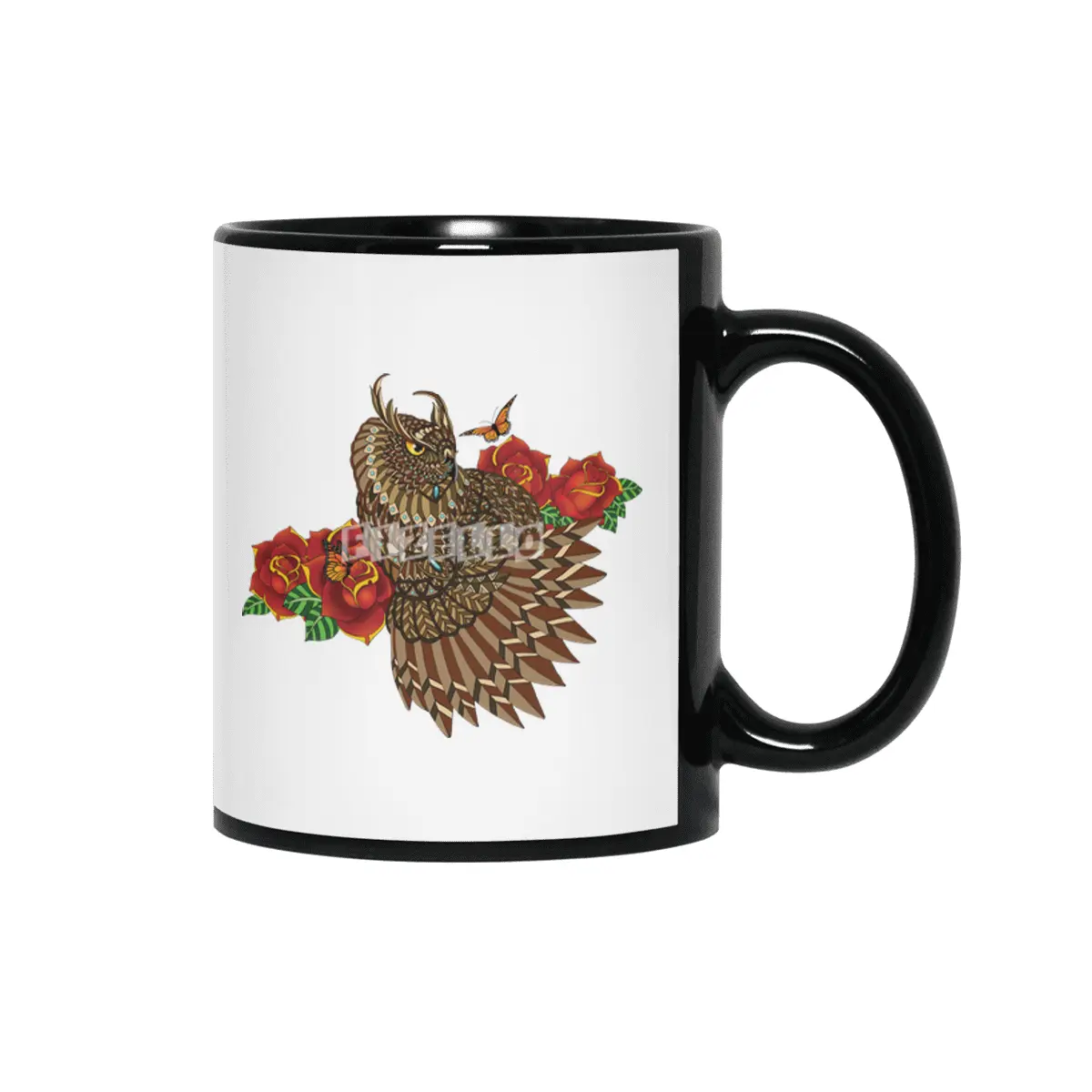 Summer Roses Owl Siyah Kupa