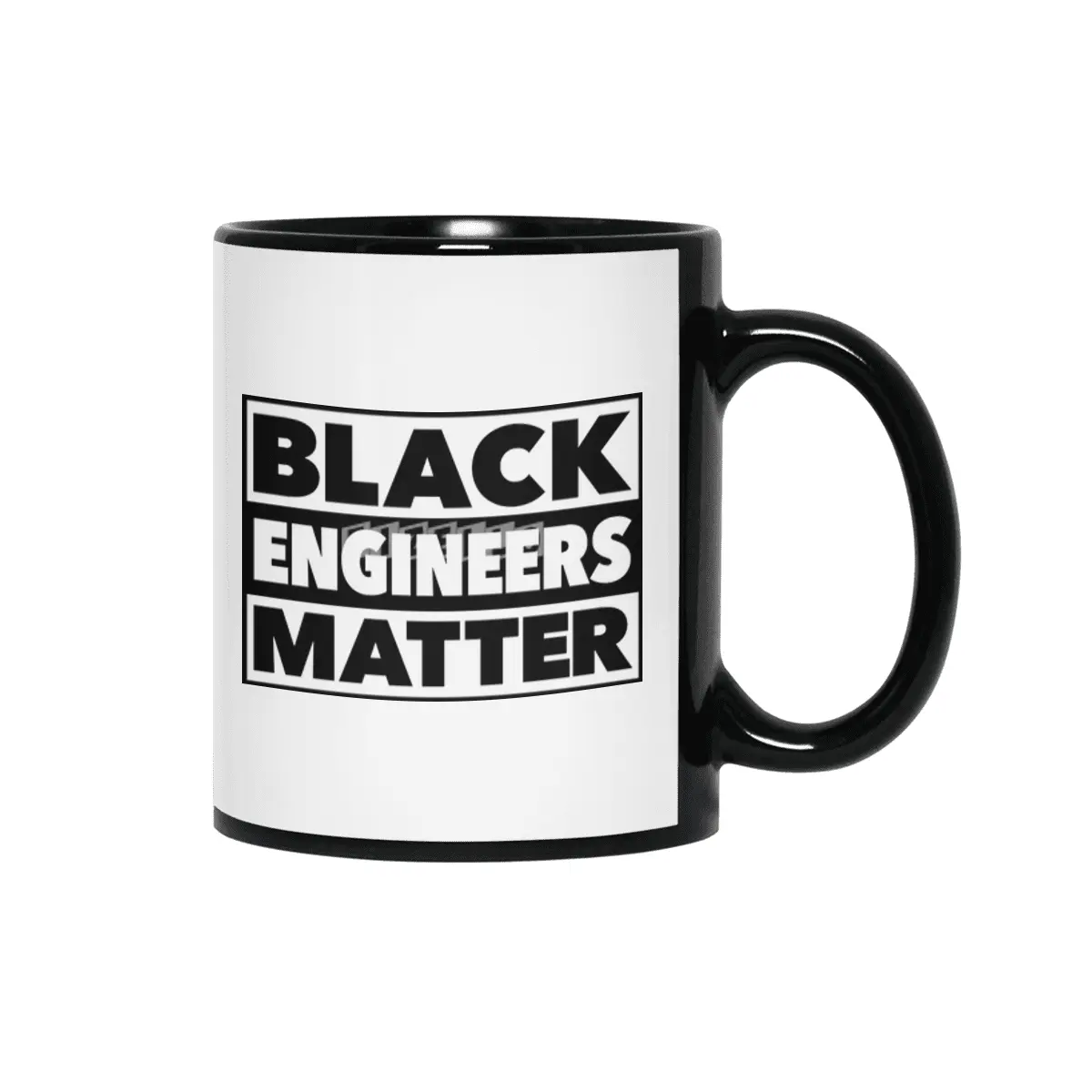 Black Engineers Matter (Black Text) Siyah Kupa