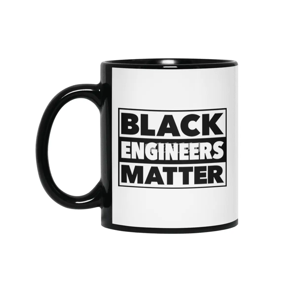 Black Engineers Matter (Black Text) Siyah Kupa
