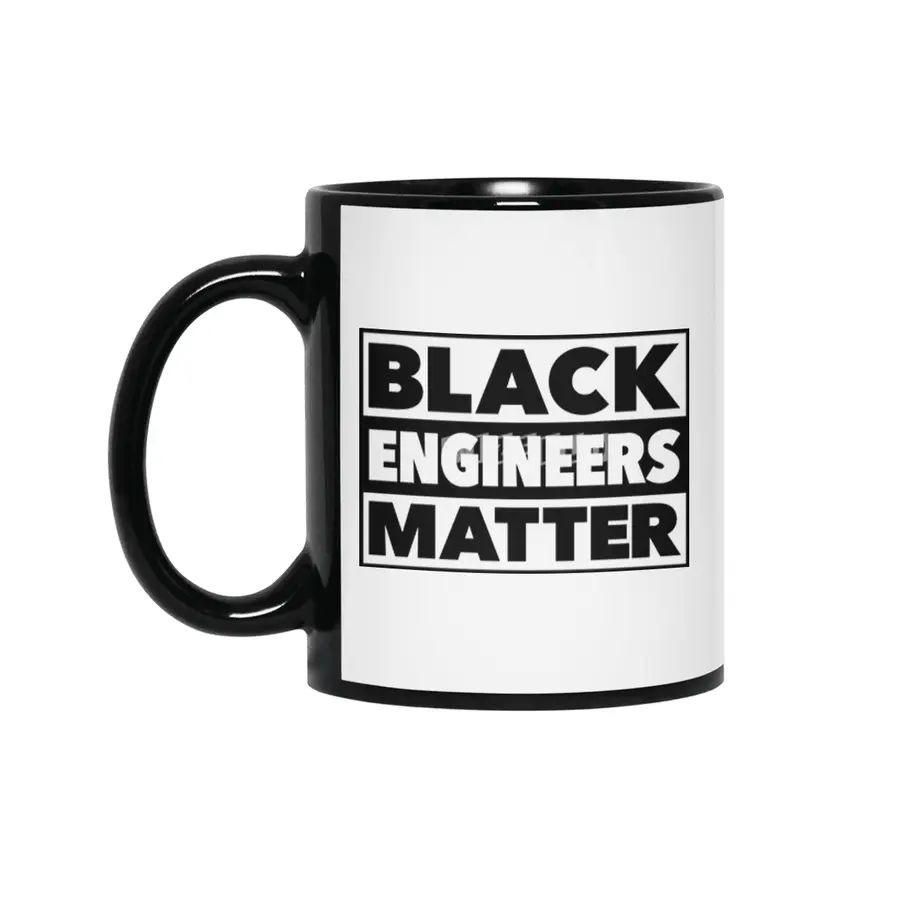 Black Engineers Matter (Black Text) Siyah Kupa