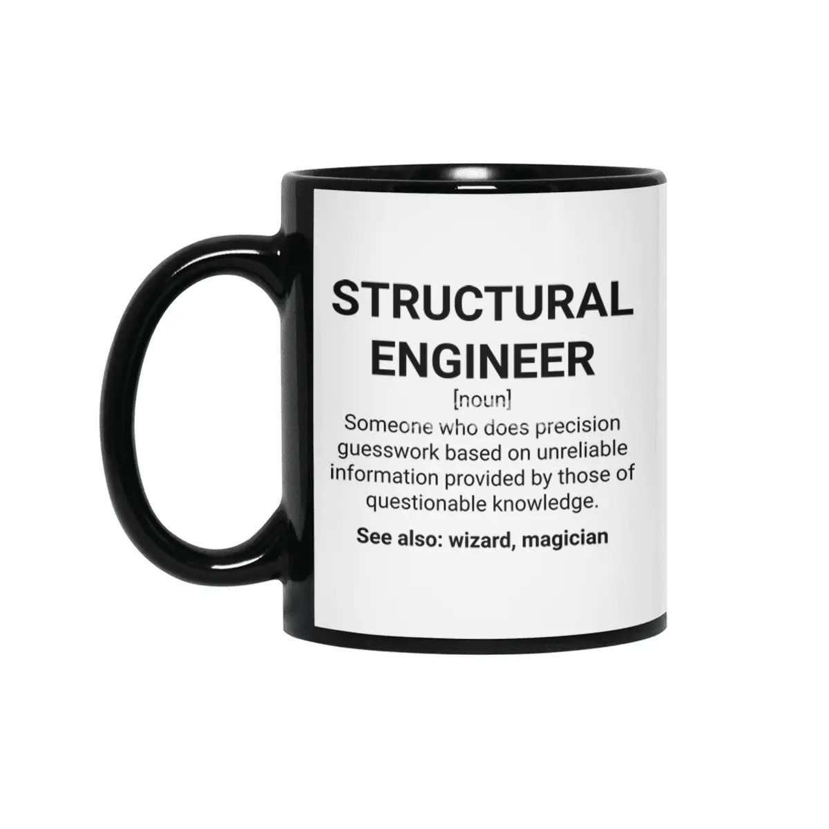 Structural Engineer Funny Definition Siyah Kupa