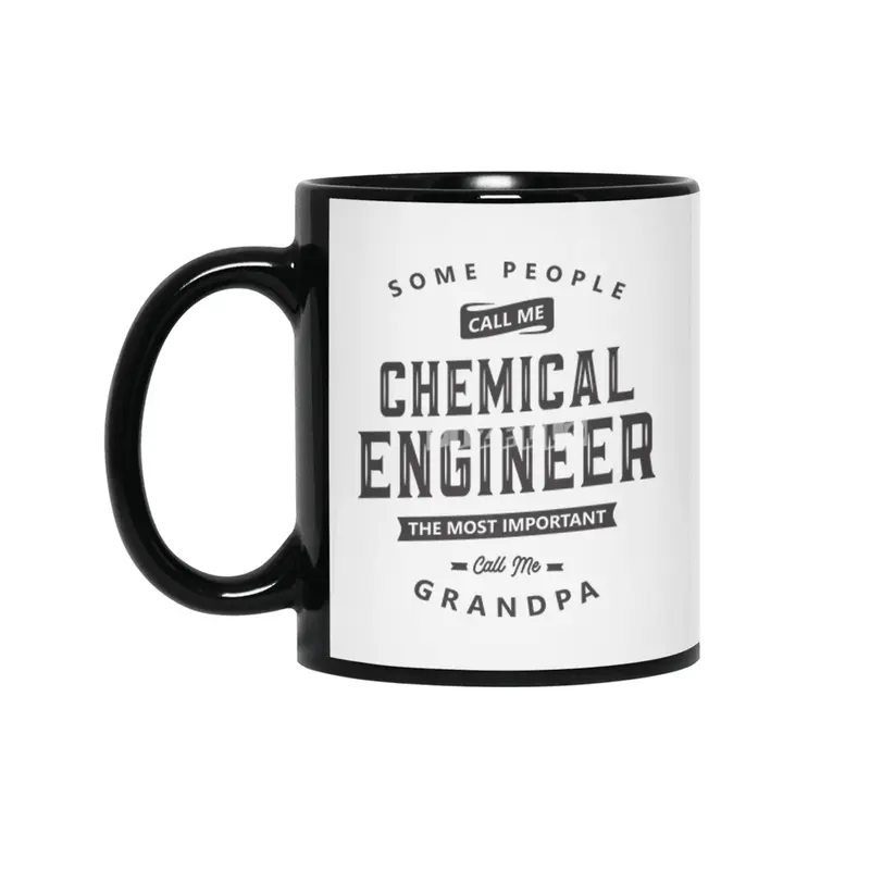 Chemical Engineer Grandpa Funny Job Title Profession Birthday Worker Siyah Kupa