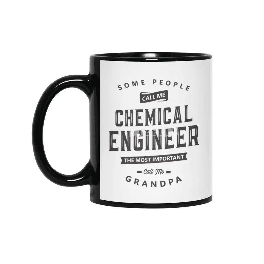 Chemical Engineer Grandpa Funny Job Title Profession Birthday Worker Siyah Kupa