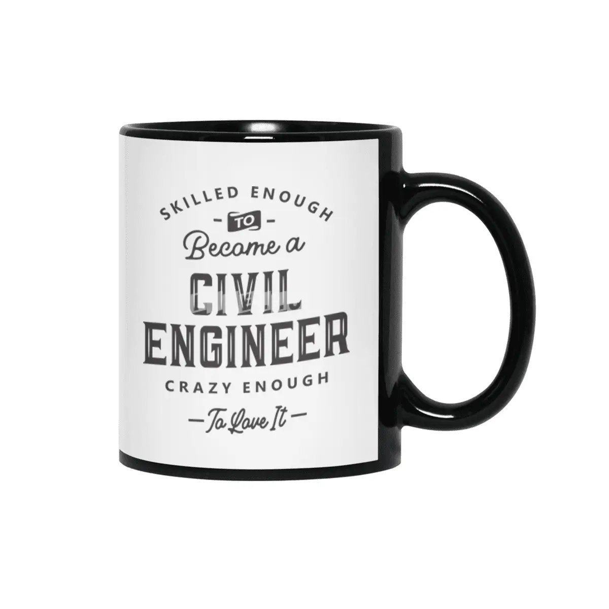 Civil Engineer Funny Job Title Profession Birthday Worker Siyah Kupa