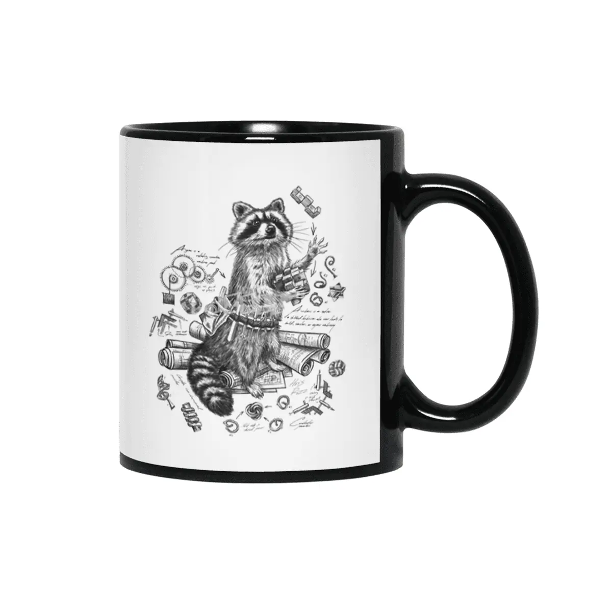 Engineer Raccoon Siyah Kupa