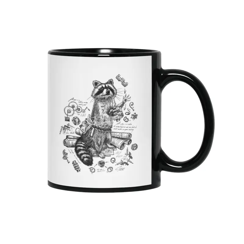 Engineer Raccoon Siyah Kupa