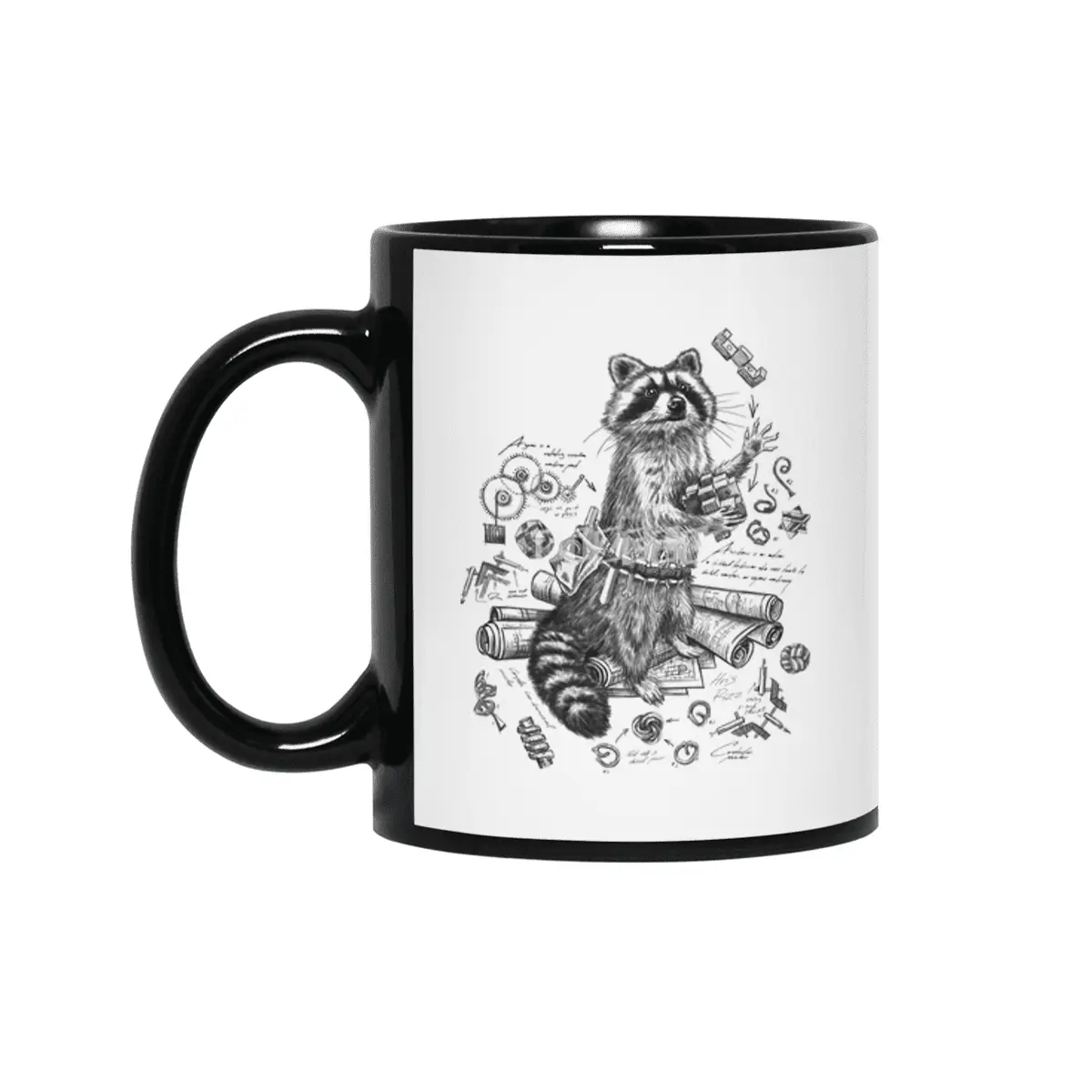 Engineer Raccoon Siyah Kupa